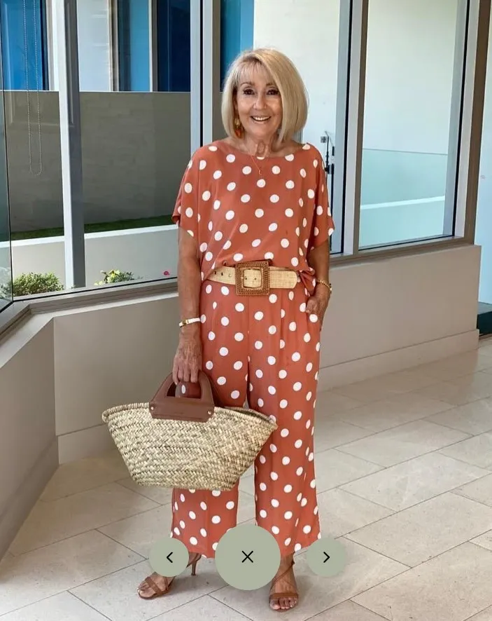 Printed Round Neck Short Sleeve Top Wide Leg Leisure Suit - Orange