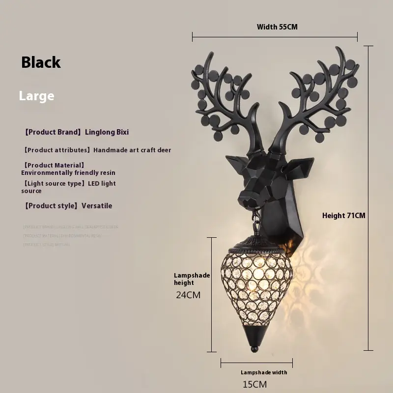 Deer Head Wall Lamp Creative Personalized Antlers