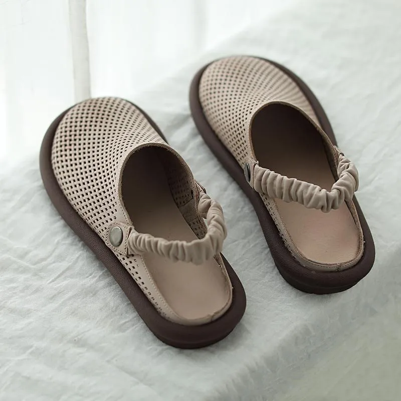 Fashion Soft Bottom Two-way Wear Sandals Women - Beige