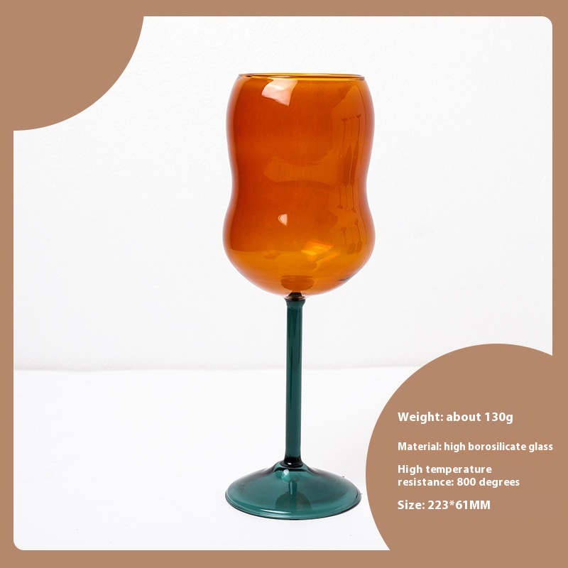 High-leg Contrast Color Borosilicate Colored Glass