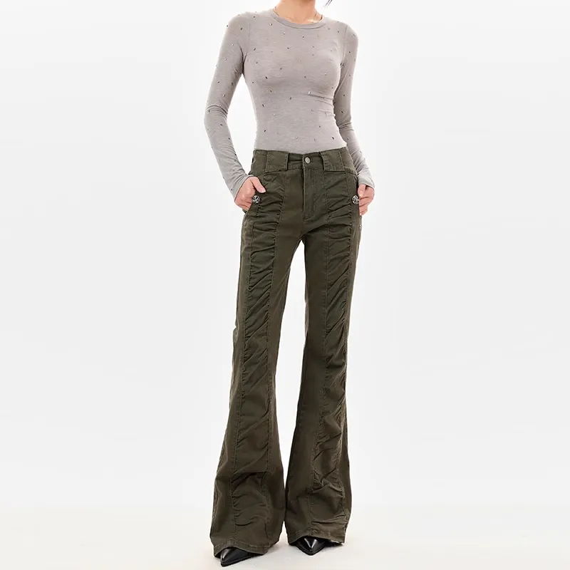 American-style Vintage Crumpled Low Waist Skinny Jeans - Common Style