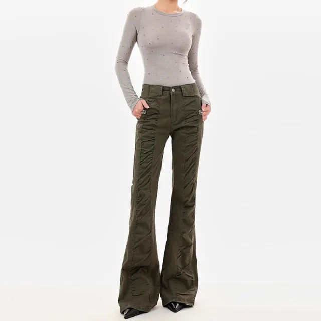American style Vintage Crumpled Low Waist Skinny Jeans Common Style - Shop at LoveMi