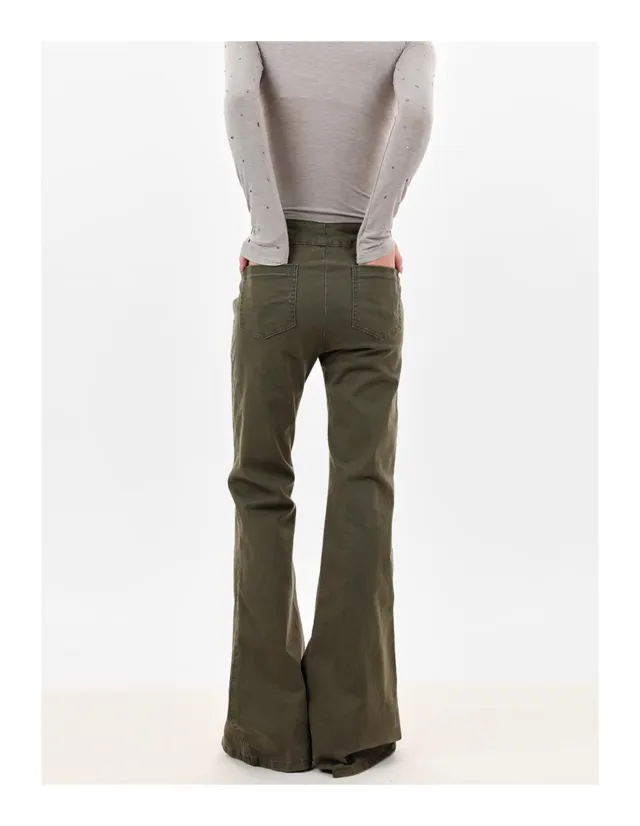 American style Vintage Crumpled Low Waist Skinny Jeans Lengthened Style - Shop at LoveMi