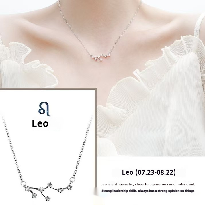 Twelve Constellation S925 Sterling Silver Temperamental Necklace For Women