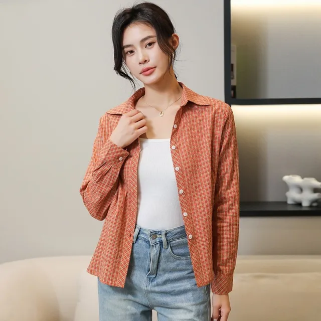 Summer Cotton Loose Casual Shirt Red - Shop at LoveMi