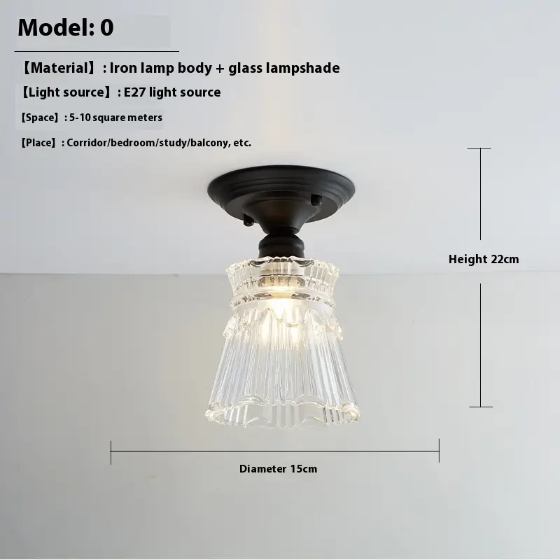 American Retro Single-head Glass Cover Lamps
