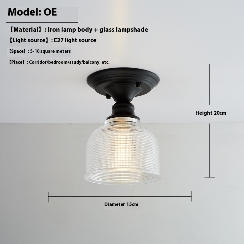 American Retro Single-head Glass Cover Lamps