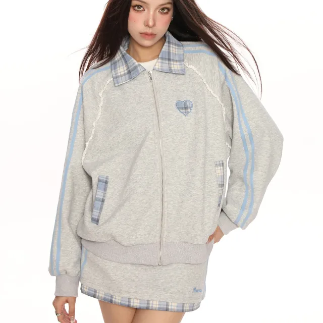 Women's Embroidered Sweater Slimming Short Skirt For Sports Wear Blue - Shop at LoveMi