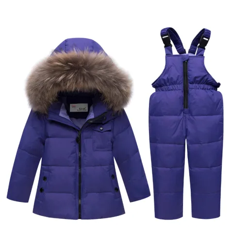 New Children's Sling Down Jacket Two-piece Pants Boys Warm