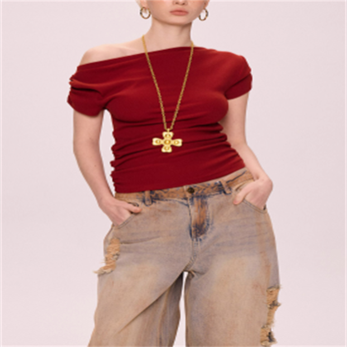 Summer Bottoming Inner Wear Off-shoulder High-end Top