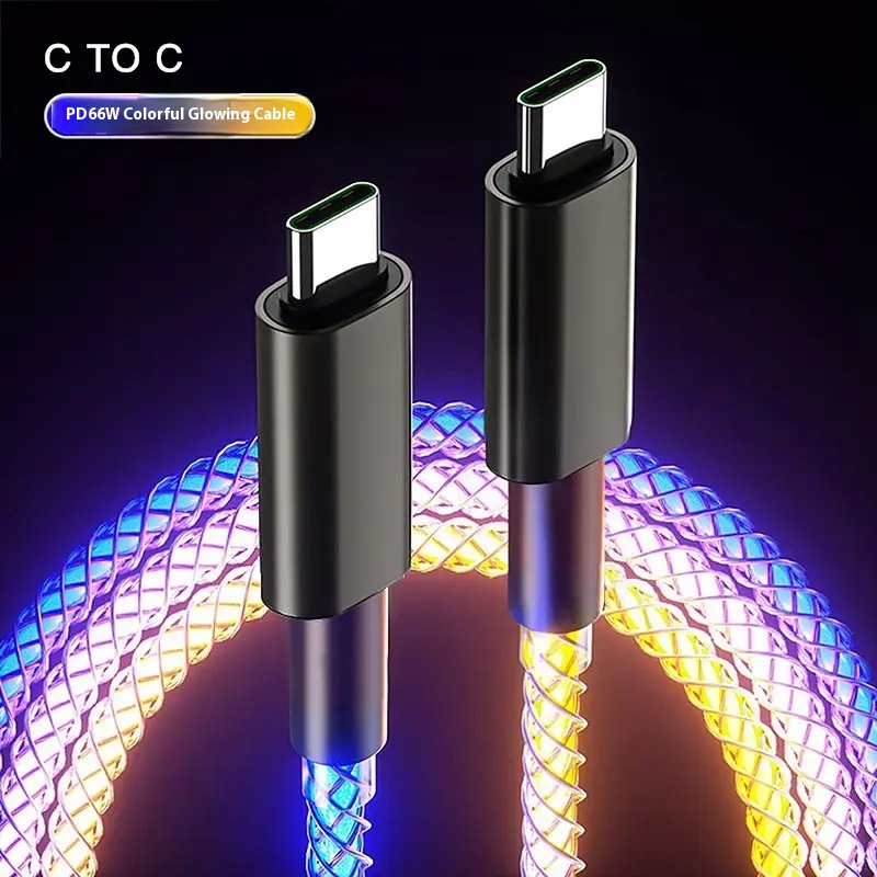 Colorful RGB Illuminating Data Cable Breathing Light Gradient PD66W - Image 3