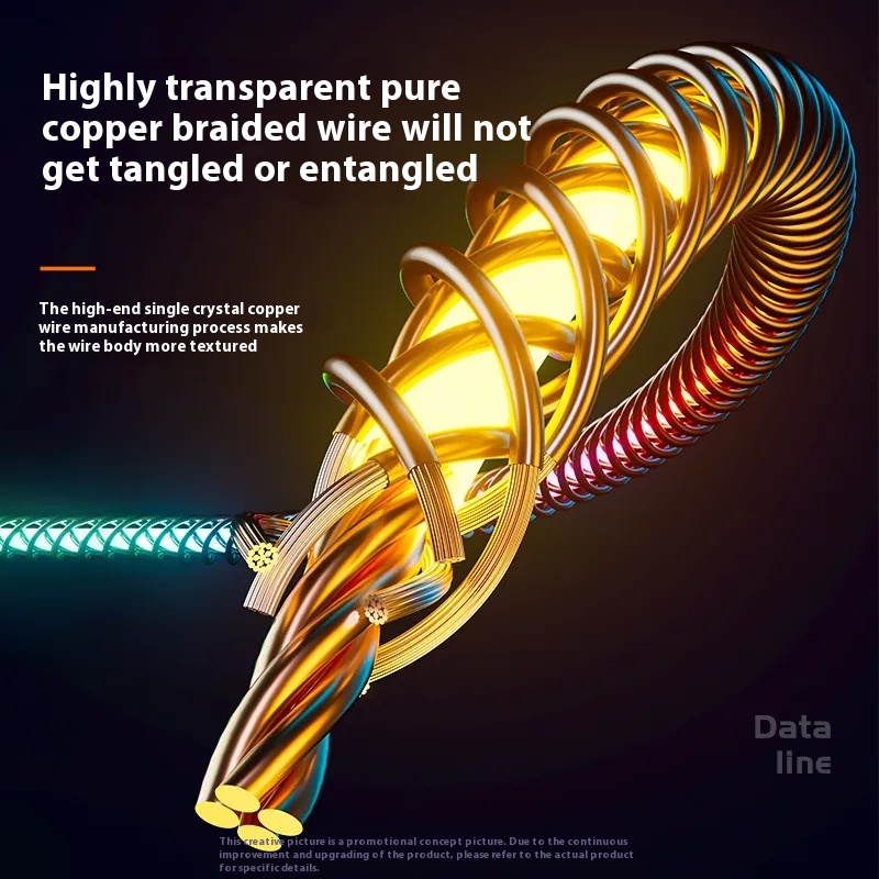 Colorful RGB Illuminating Data Cable Breathing Light Gradient PD66W - Image 7