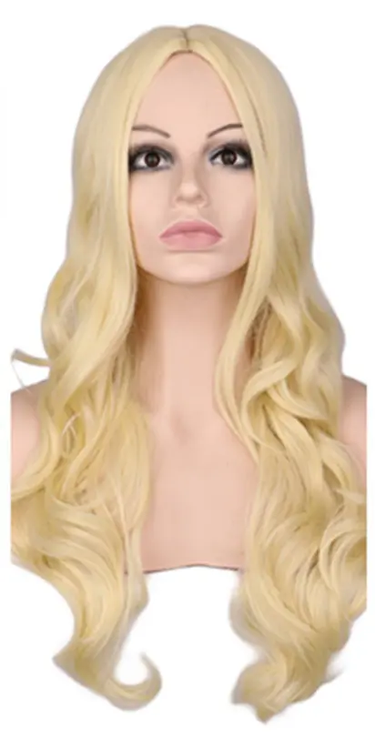 Light Golden Cosplay Wig Micro Curly Long Wig