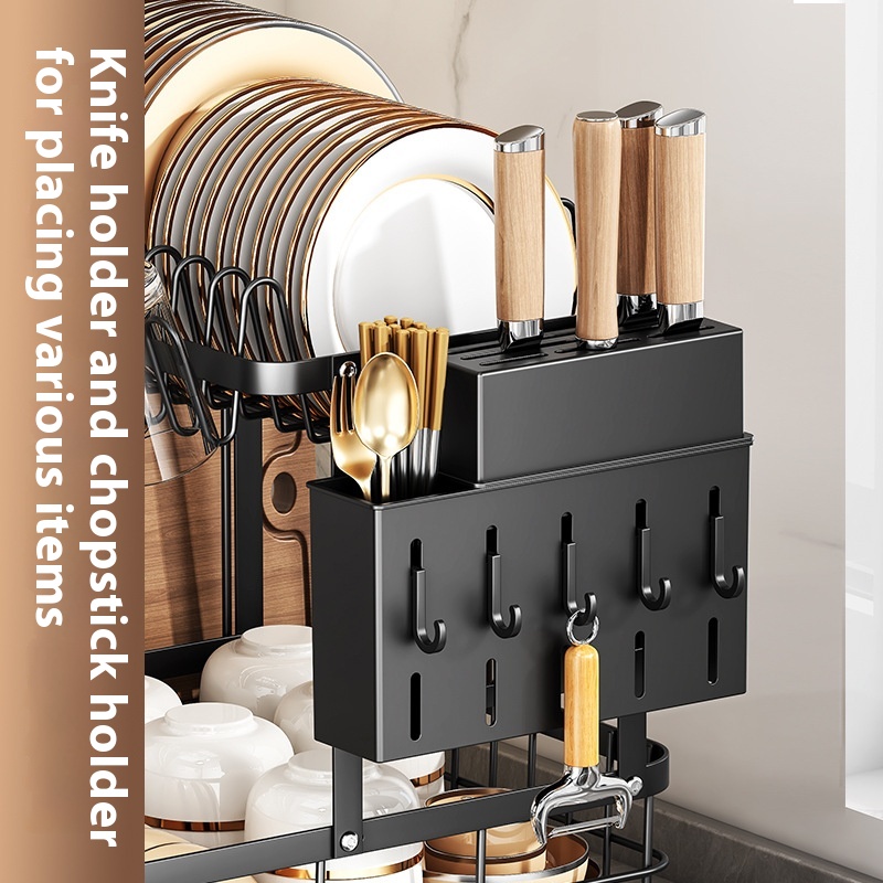 Self-draining Bowl Rack Multi-functional Storage Rack Countertop Draining - Image 3