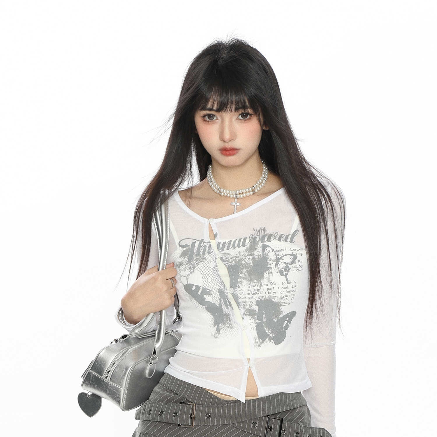 American Retro Irregular Hem Niche T-shirt