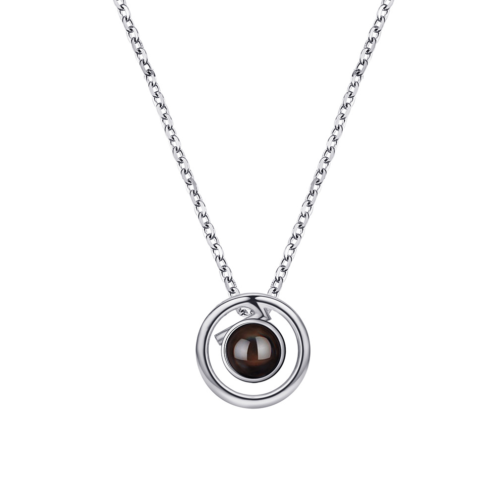 S925 Silver Necklace Female Language Projection