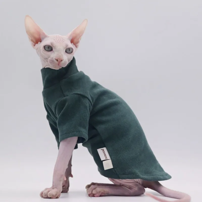 Warm Sphynx Cat Turteneck Sweater Clothes