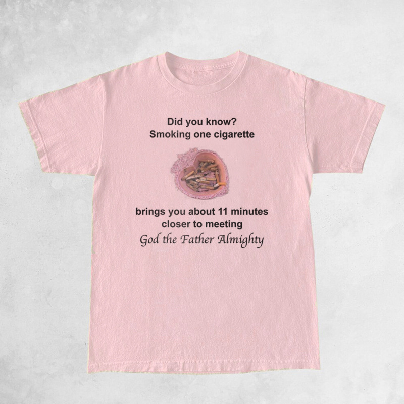 Smoking Cigarette Women Funny Meme T-Shirt Cute God Christia