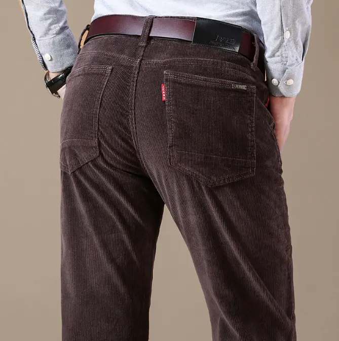 Explosive Style Straight Slim Stretch Casual Trousers Middle-Aged Plus Size Pants Business Wild Men's Corduroy Pants Trend