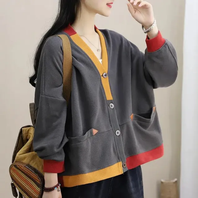 Autumn And Winter Loose Outside Wear Lazy Style Korean Version Design Sense Of Niche Cardigan Grey - Shop at LoveMi