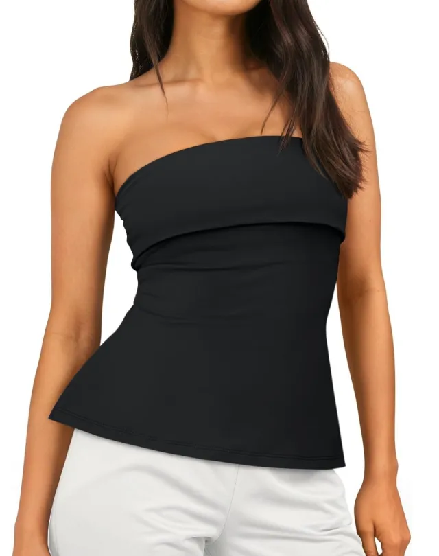 Women's Tube Top Off shoulder Backless Cute Black - Shop at LoveMi