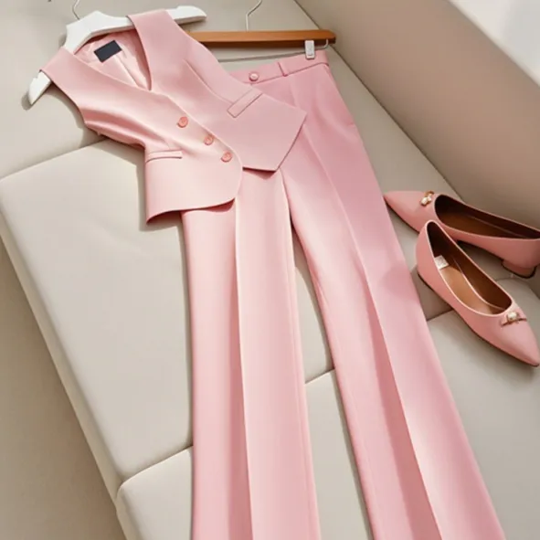 Elegant High-grade Suit Vest Pants Two Pieces Fashion Suit Women's Summer