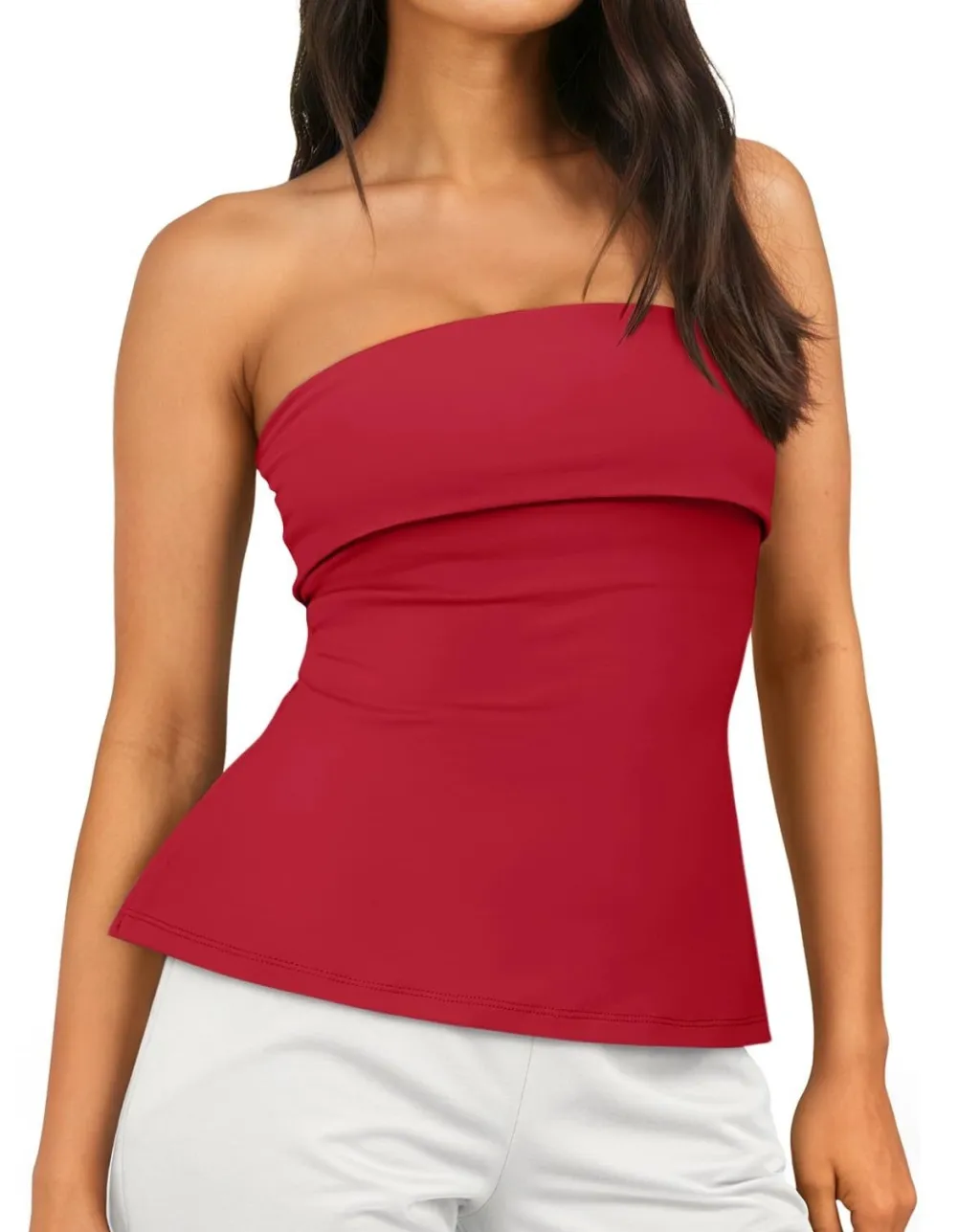 Women's Tube Top Off-shoulder Backless Cute - Red
