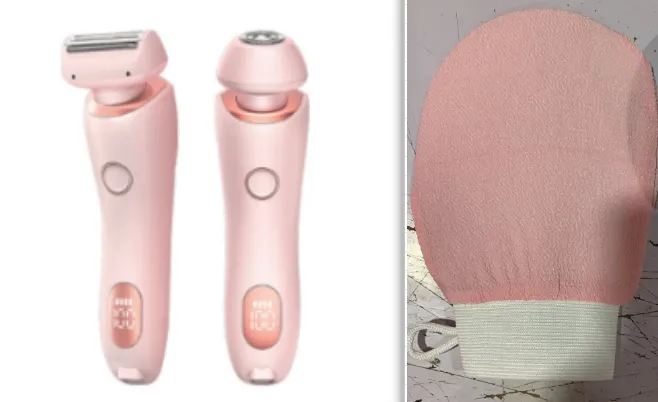 2 In 1 Hair Removal Epilator USB Rechargeable Trimmer Women Body Razor Face Leg Armpit Bikini Hand Pubic Shaver Hair Remover - Set2