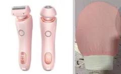 2 In 1 Hair Removal Epilator USB Rechargeable Trimmer Women Body Razor Face Leg Armpit Bikini Hand Pubic Shaver Hair Remover - Set2 - View 1