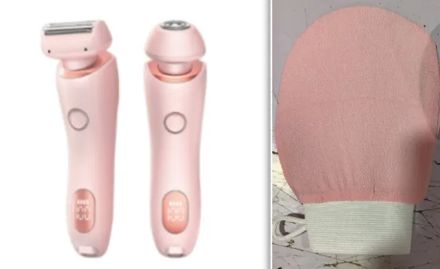 2 In 1 Hair Removal Epilator USB Rechargeable Trimmer Women Body Razor Face Leg Armpit Bikini Hand Pubic Shaver Hair Remover Set2 - Shop at LoveMi