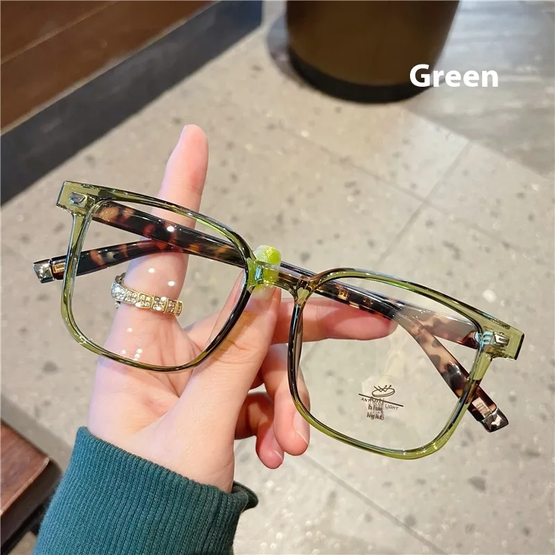 Women's Simple Colour Matching Creative Large Frame Glasses - Green