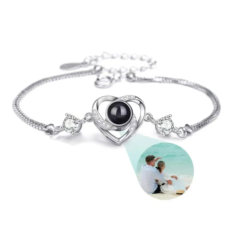 Creative And Simple S925 Silver Projection Bracelet - Style 18 White Gold