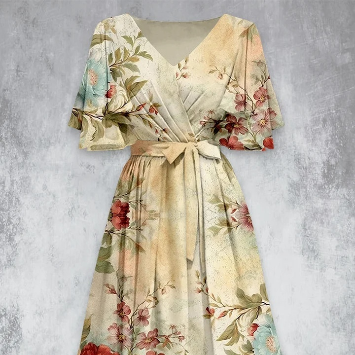 Women's Long Printed European And American Style Dress