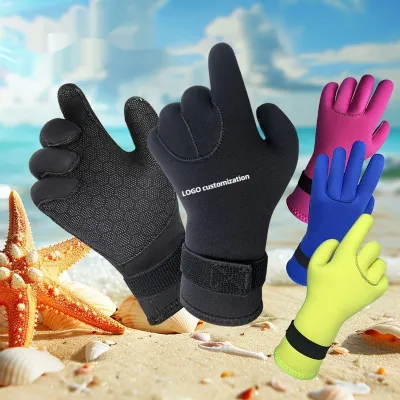 Women's Multi-color 3mm Diving Mittens Swimming Gloves