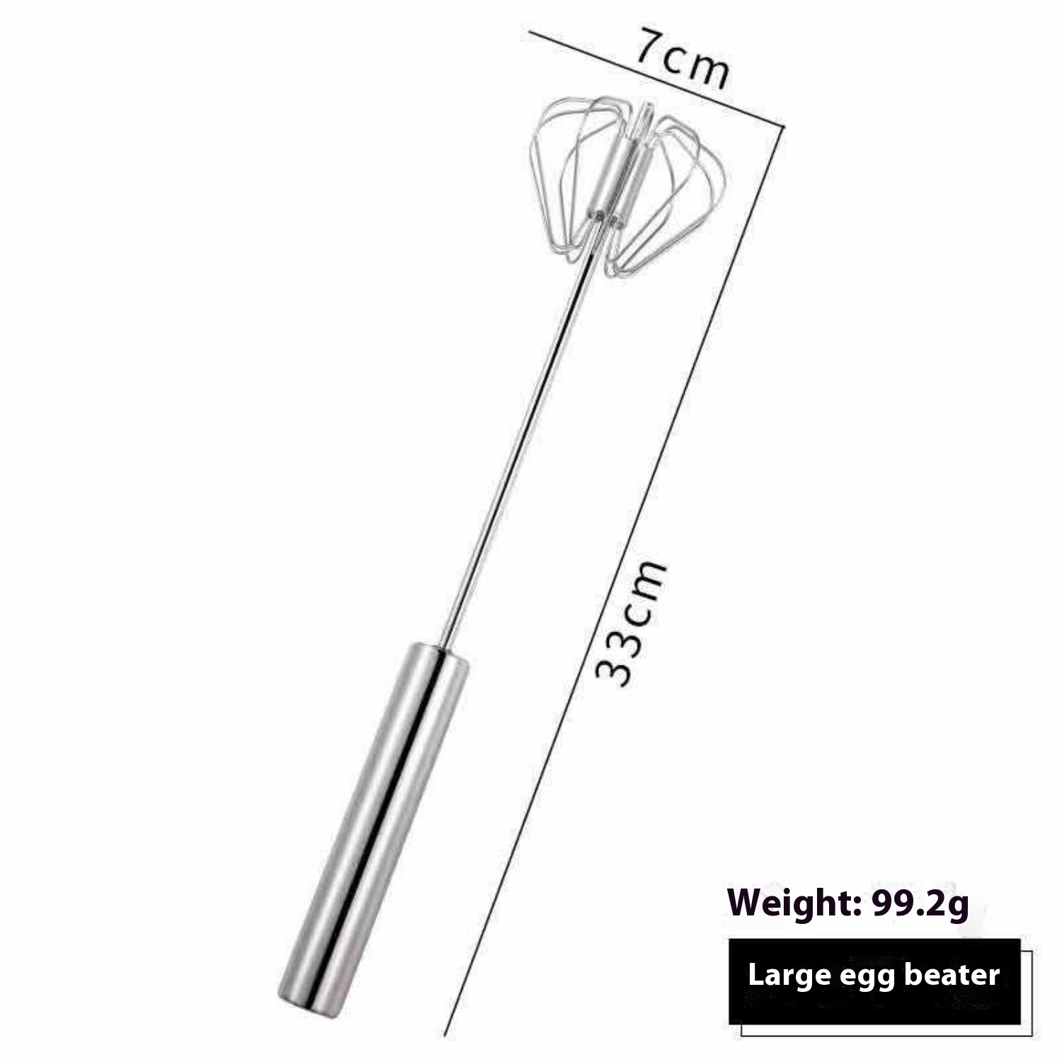 Stainless Steel Semi-automatic Egg Beater Rotating