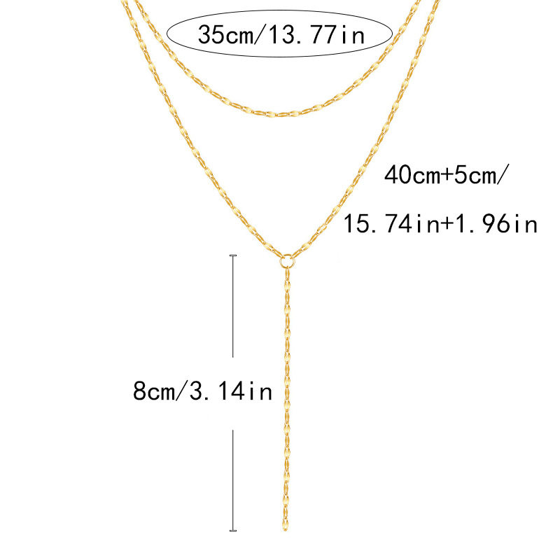 Retro Double-layer Fashion Multi-layer Twin Y-shaped Clavicle Necklace