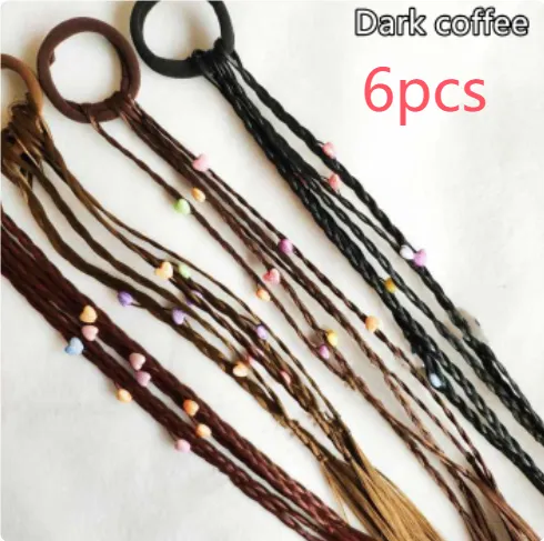 Festive Performance Colorful Bead Twist Braid Dark Coffee 6Pcs - Shop at LoveMi