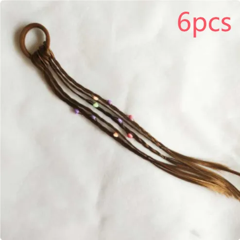 Festive Performance Colorful Bead Twist Braid A Light Coffee 6Pcs - Shop at LoveMi