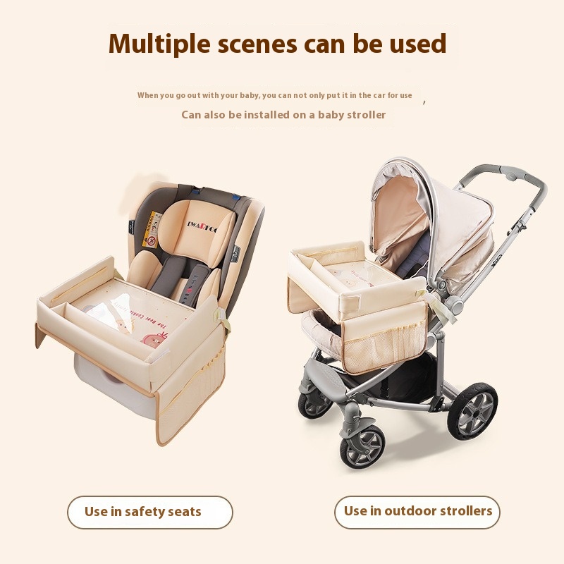 Kids’s Car Safety Seat Tray Cartoon Car Waterproof Storage Dining Table