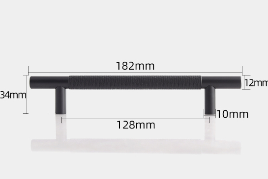 Round Rod Knurling Carved Aluminum Alloy Drawer Handle