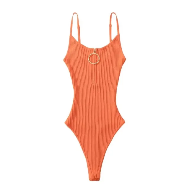 Ring Half Zipper Knitted Vest Women's Overall Orange - Shop at LoveMi