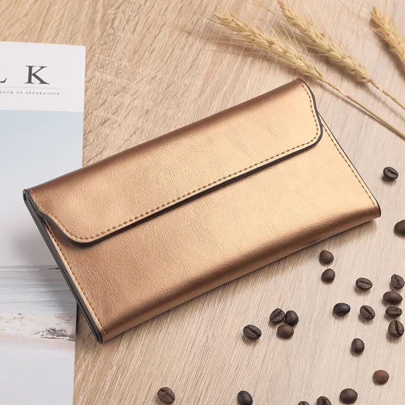 Long wallet women genuine leather