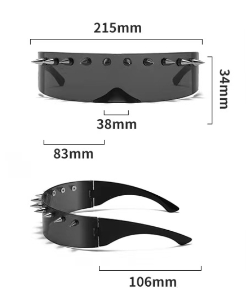 Gothic Black Spike Sunglasses