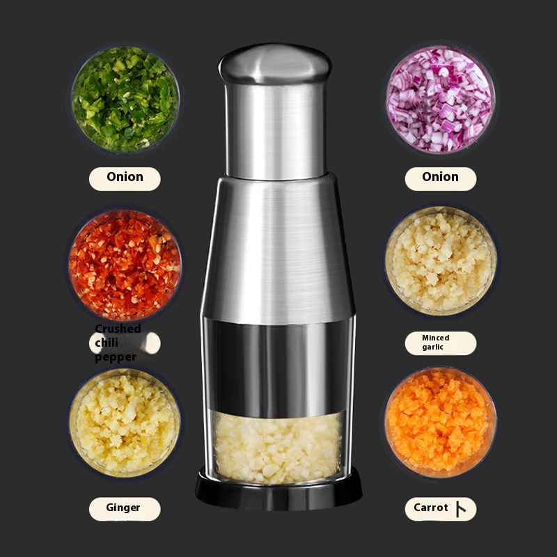 Garlic Crusher Onion Manual Chopper Vegetables Press Multi-layered Safe To Use - Picture 8 of 8