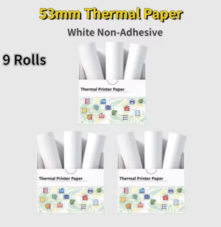 53mm White Ten Years Thermosensitive Printing Paper 9 Rolls - Shop at LoveMi