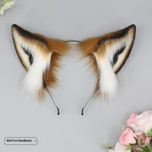 Simulation Animal Ears Hair Accessories Plush Headband Nick Fox Headband - Shop at LoveMi