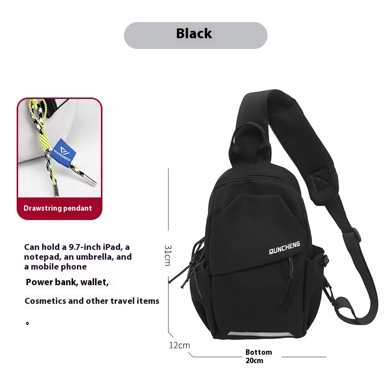 Black Strap Drawstring Pendant