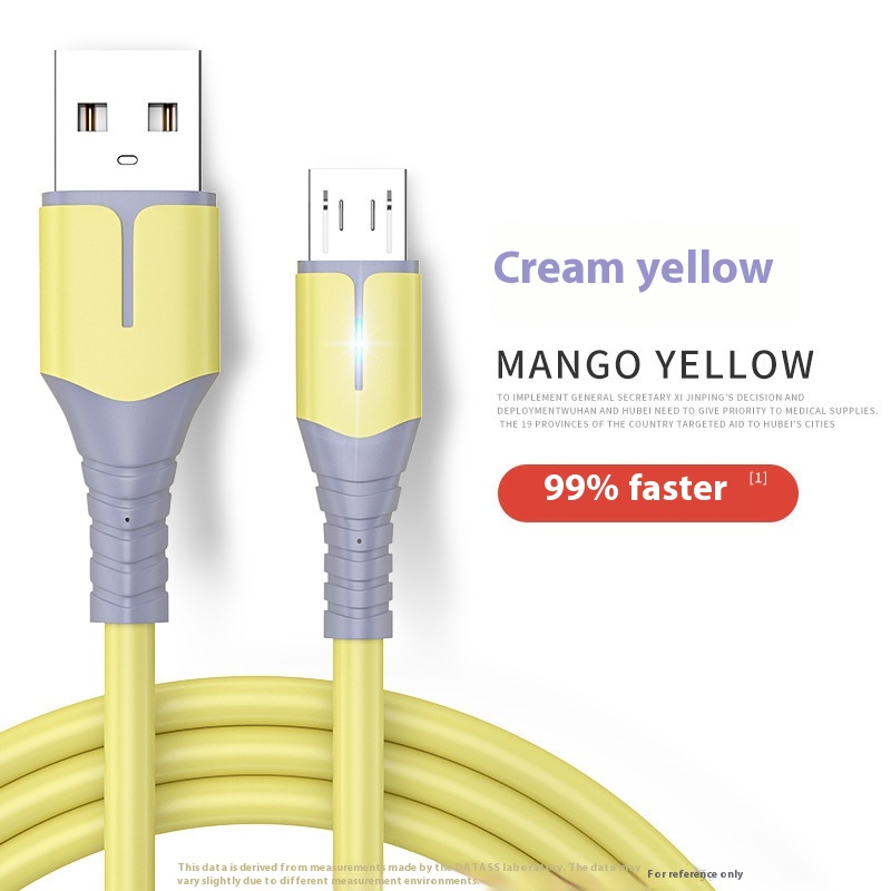 The Fast Charging Data Cable Is Suitable For Mobile Phone Liquid Silicone Charging Cable With Light