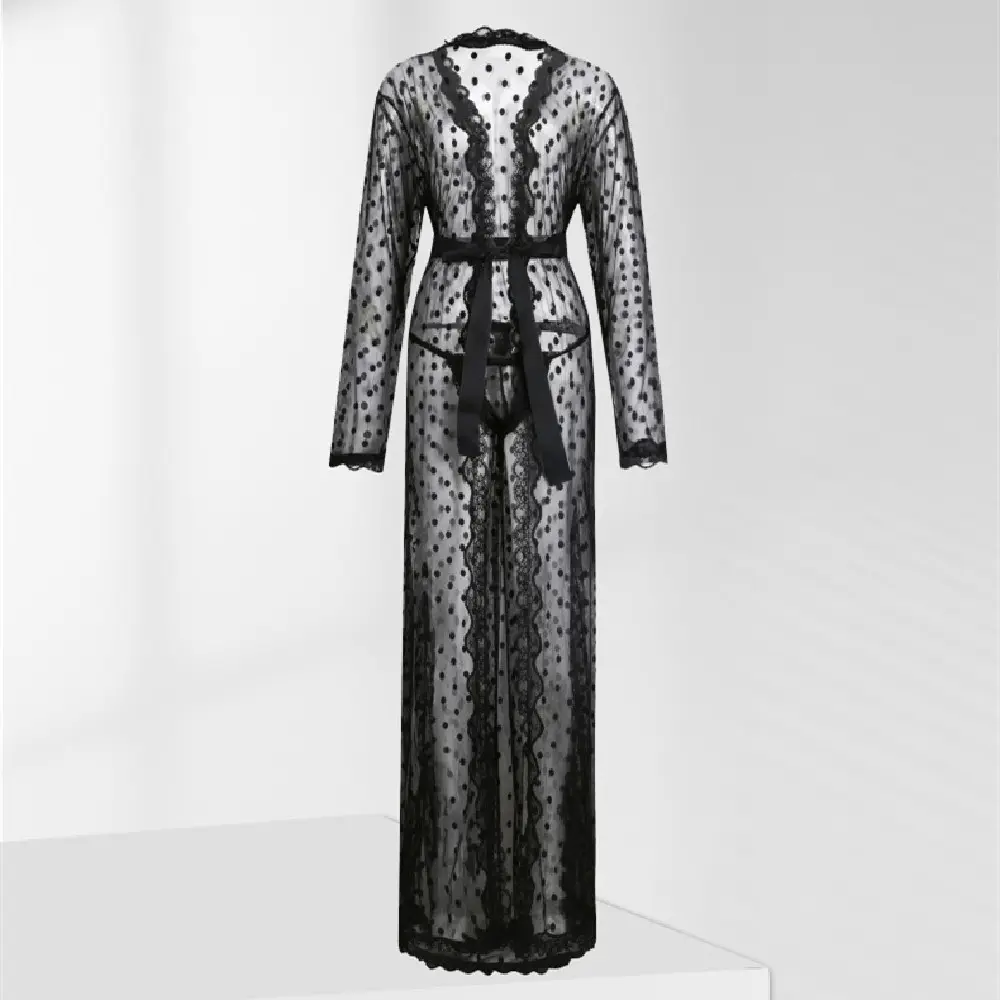 New Men's Japanese-style Polka Dot Lace Bathrobe