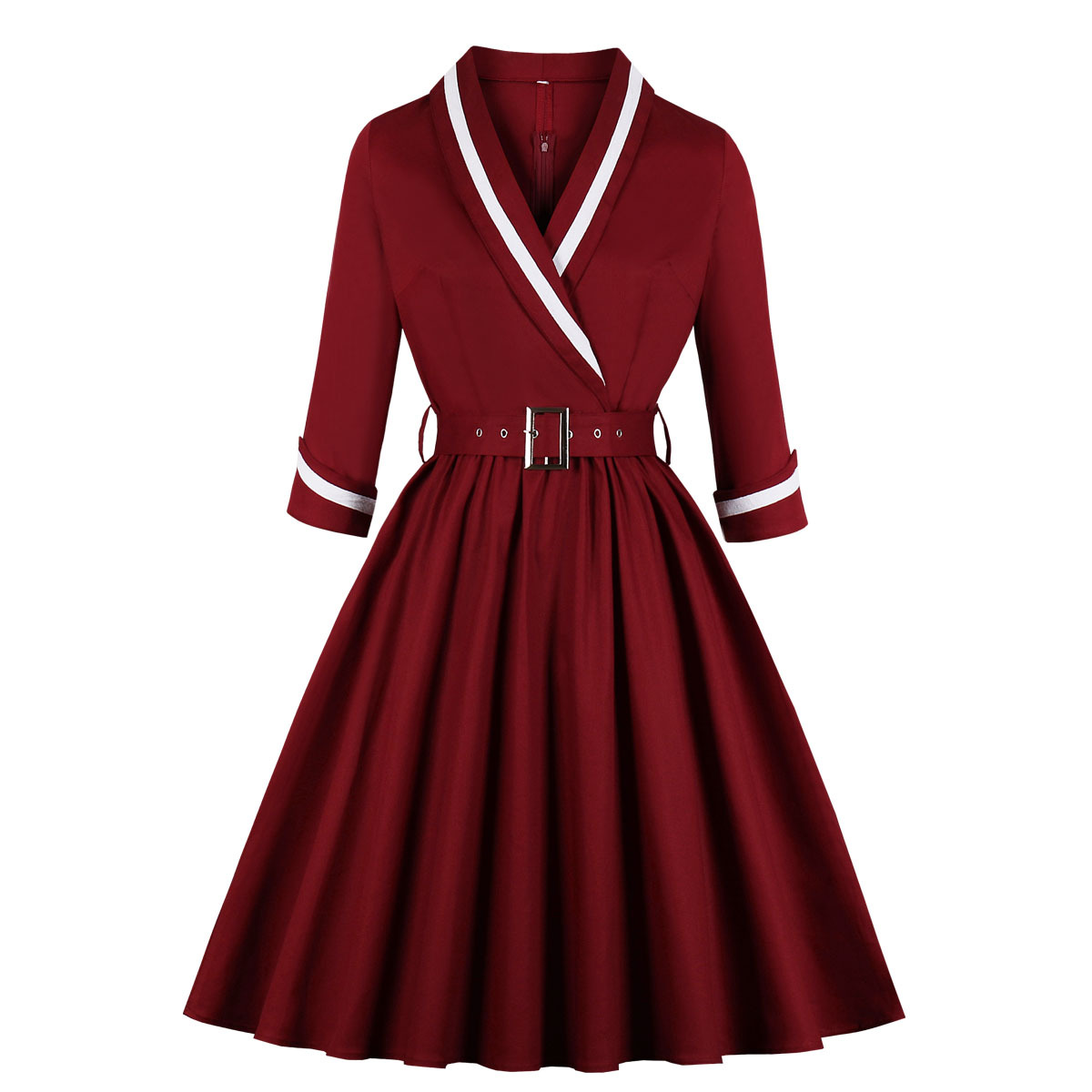 Long-sleeved Waist Slim-fit Large-length Dress Mini Dress